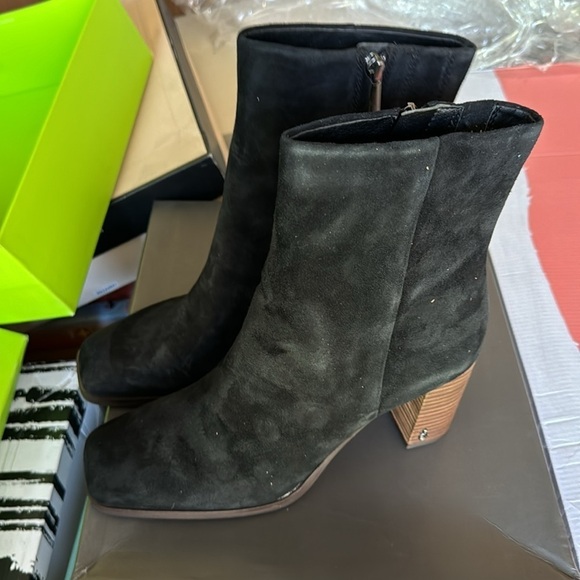 Sam Edelman Womens Osten Suede Stacked Heel Ankle Boots - Picture 7 of 7